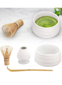 Buy 4 Piece Matcha Set, Traditional Handmade Matcha Tea Tool with Ceramic Bowl, Prong Bamboo Whisk, Matcha Whisk Holder and Traditional Scoop in Saudi Arabia