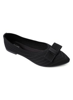 Buy Stitching Details & Front Bow Slip On Flats - Black in Egypt