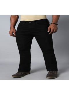 Buy Men Black Relaxed Fit Mildly Distressed Stretchable Jeans in UAE