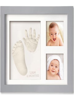 اشتري Baby Hand and Footprint Kit - Baby Footprint Kit - Baby Keepsake - Baby Shower Gifts for Mom - Baby Picture Frame for Baby Registry Boys,Girls (Cloud Gray) في الامارات