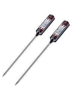 اشتري 2pcs Sincher Meat Thermometer, Cooking Thermometer with Instant Read, LCD Screen, and Hold Function for Kitchen Food Smoker Grill BBQ Meat Candy Milk Water في الامارات