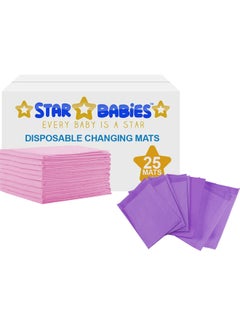 اشتري Disposable Changing Mats Large 45 X 60Cm Pack Of 25 Pink في الامارات