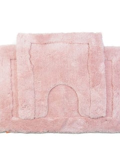Buy Bath Mat Set Two Pieces Pink in Saudi Arabia