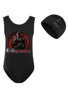 Buy Black Myth Goku Girls' One Piece Swimsuit And Cap Set in UAE