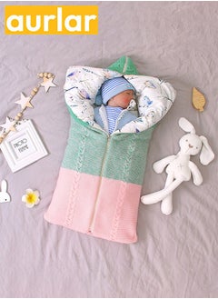 Buy Baby Pure Cotton Color-block, Multiple Design Soft and Delicate, Autumn and Winter Zipper Closure, Solid Thick Warm, Newborn Anti-kick Sleeping Bag in Saudi Arabia