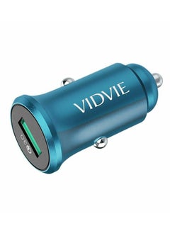 اشتري VIDVIE-CAR CHARGER CC520-IOS CABLE INCLUDED-شاحن سيارة-كابل اي او اس-18w MAX-مخرج USB-شحن سريع-تصميم فريد وأنيق-ازرق في مصر