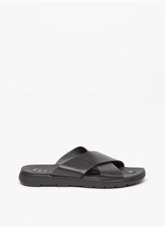 Buy Mens Solid Cross Strap Slip-On Sandals in Saudi Arabia