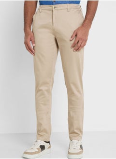 Buy Thomas Scott Men Mid-Rise Classic Slim Fit Chinos Trousers in Saudi Arabia