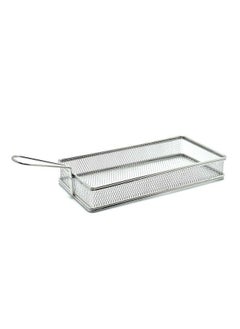 اشتري Stainless Steel Reactangular Fry Basket Large With Handle-Silver في الامارات