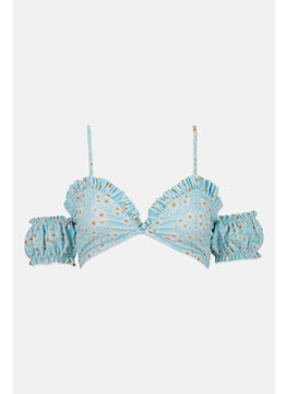 اشتري Women Floral Print Bikini Top, Turquoise في الامارات