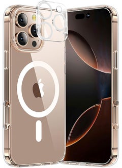 اشتري iPhone 16 Pro Max Case Mag Safe - N52 Magnet, Ultra-Thin, Drop Protection, Screen & Lens Protection, Crystal Clear Only iPhone 16 Pro Max Cover And Camera Protector في الامارات