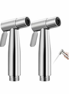Buy Bidet Toilet Sprayer Head, 2Pcs Hand Shower Stainless Steel Handheld Cloth Bathroom Diaper for Kitchen and Cleaning in UAE
