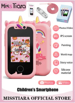 اشتري Kids Smart Phone Toys for Girls Ages 3-8 with Dual Camera - Toddler Phone Toys with Learning Games, Travel Toys with MP3 Music Player for Birthday Gifts for 3 4 5 6 7 8 Year Old Kids في الامارات