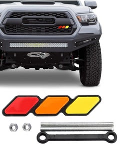 Buy Car Truck Label, Tri-Color Checker Badge Logo T-G3Y, Automotive Decorative Accessory for Tacoma 4Runner, Tundra Rav4, for Highlander (Red Orange Yellow) in Saudi Arabia