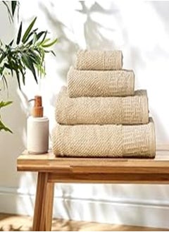 اشتري Cotton Towel model Waffle - color: Beige - 100% cotton- Size: 33 cm x 33 cm - Made In Egypt. في مصر