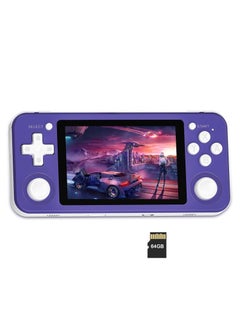 Buy RG351P Handheld Game Console, Opening Linux Tony System Built-in 64G TF Card 2500 Classic Games 3.5-inch IPS Screen Retro Game Console (Purple) in Saudi Arabia