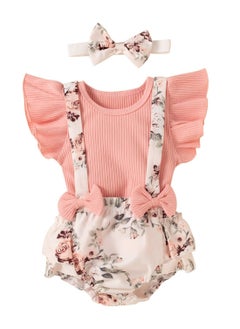 Buy Baby Clothes Cute Bodysuit Summer Clothes Toddler Dress Baby Ruffle Dress with Headband in Saudi Arabia