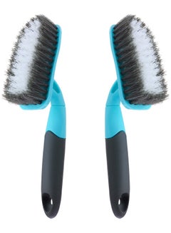 Buy Scrub Brush for Cleaning with Long Handle, Medium Firm Brush Bathroom Cleaning Supplies and Bathtub Cleaner and Shower Cleaning Brush, Multi-Scene Use for Kitchen Brush or Carpet Brush 2-Pack in Saudi Arabia