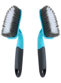 Buy Scrub Brush for Cleaning with Long Handle, Medium Firm Brush Bathroom Cleaning Supplies and Bathtub Cleaner and Shower Cleaning Brush, Multi-Scene Use for Kitchen Brush or Carpet Brush 2-Pack in Saudi Arabia