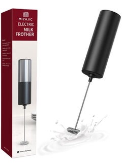 Buy Handheld Milk Frother Electric Battery Operated Foam Maker with Stainless Steel Whisk Mini Hand Mixer for Coffee Latte Cappuccino Hot Chocolate (Black) in Saudi Arabia