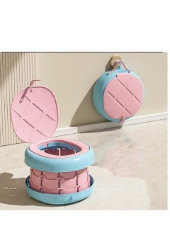 Buy 2-in-1 Portable Potty Travel Foldable Potty Training Seat with 20PCS Cleaning Bags for Toddlers(Pink) in Saudi Arabia