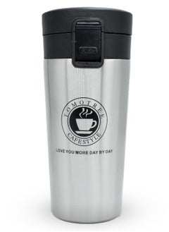 Buy Stainless Steel Coffee Insulated Thermal Cup 400ml Silver in Saudi Arabia