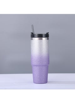 Buy Vacuum Double Wall Stainless Steel Drinking Water Bottle With Straw Insulated Coffee Tumbler Travel Mug Outdoor Kettle Thermos Cups in UAE