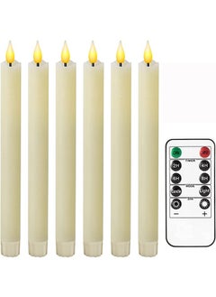 Buy Flameless Taper Candles Flickering Battery Operated with 10-Key Remote, Real Wax LED Window Candles Fake Electric Candles 3D Wick Warm Light Pack of 6 for  Home Wedding Decor in UAE