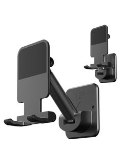 اشتري Wall Mount Cell Phone Tablet Holder, Extendable Adjustable Cellphone Stand for Mirror Bathroom Shower Bedroom Kitchen Treadmill, Compatible with iPhone iPad Series or Other Smartphones (Black) في الامارات