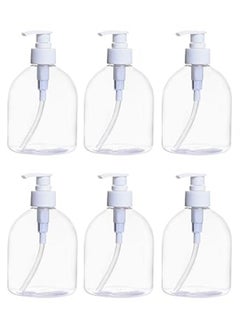 Buy Plastic Pump Bottles, 6Pcs Refillable Pump Bottle Dispenser, 500ml Hand Gel Dispenser in UAE