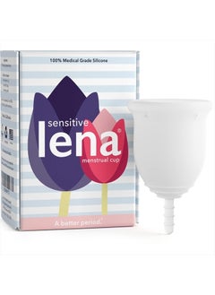 اشتري Sensitive Menstrual Cup - Reusable, Soft Silicone, Super Heavy Flow, Postpartum, Experienced User - Ideal Alternative to Tampons, Pads, Period Underwear - Period Solution - Large Clear - 1 Count في الامارات