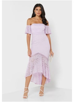 Buy Lace Trim Bardot Dress in Egypt