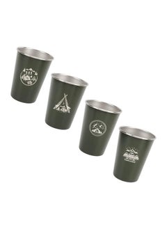 اشتري 4Pcs Stainless Steel Beer Cups Outdoor Camping Cups Coffee Tea Milk Mugs with Storage Bag في السعودية