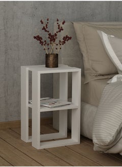 اشتري Lonie Nightstand Ideal As Side End Table For Living Room White 30x34x55 cm في الامارات