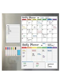 Buy COOLBABY Magnetic Dry Erase Calendar Whiteboard for Refrigerator 3 Boards Included Monthly Weekly Daily Calendar Whiteboard for Family Planner Kitchen Schedule Board 6 Markers 1 Eraser in UAE