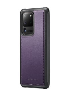 Buy CaseMe Phone Case Compatible with Samsung Galaxy S20 Ultra Luxury PU Leather Back Cover Cover Compatible with Samsung Galaxy S20 Ultra - Purple in Egypt