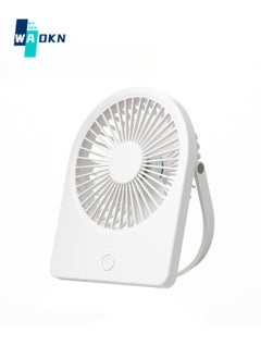 Buy USB Small Desktop Fan, 3 Speed Portable Desk Fan, 1200mAH Wall Mount Personal Mini Fan, Quiet Operation, Suitable for Home Office Car Outdoor Travel (White) in UAE