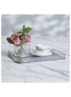 Buy Prisma Serving Tray For Home Kitchen Dining Breakfast In Bed 22X3.6X33.4 Cm Grey in UAE