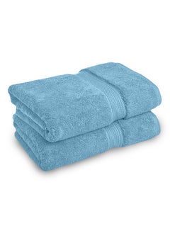 Buy Set of 2 Egyptian Cotton Towels, Sky Blue in Saudi Arabia