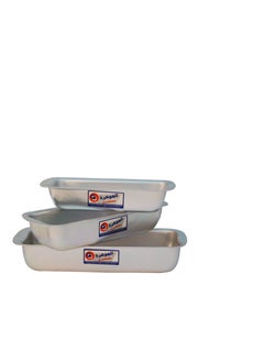 Buy Rectangular Cake pan 3 pieces Aluminum  El Gawhara in Egypt