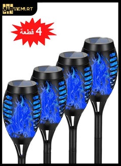 Buy Solar Lights Outdoor Waterperoof Blue,Outdoor Solar Torch Lights with Flickering Flame, 4Pack Mini Solar Outdoor Lights for Garden Patio Yard Pathway Decoration-Auto On/Off in Saudi Arabia