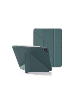 اشتري Ecosystem Case for iPad Pro 12.9 Inch 2021/2020/2018 with Pen Holder, 5-in-1 Multiple Viewing Angles, Smooth Silicone Case & Soft TPU Back, Auto Sleep/Wake, Pencil 2 Charging Folio (Dark Green) في مصر