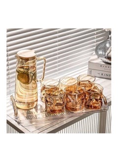 Buy Flamer flask and 6 gold glass cups 1500 ML in Egypt