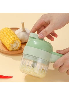 Buy 4 in 1 multifunctional usb rechargeable Handheld Electric Vegetable Cutter Set Garlic Mud Masher Food Chopper in UAE