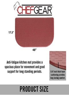 Buy Chef Gear Anti Fatigue Kitchen Mat (17.5" x 48", Red Wedge) Half Circle Basketweave Design, Non-Slip Cushioned Comfort Chef Mat, Standing Desk Mat/Rug for Relief & Support in UAE