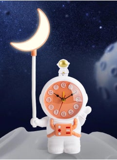 Buy Astronaut Rechargeable LED Table Lamp with Clock and Alarm Clock, Adjustable Study Desk Lamp with Pencil Sharpener, LED Table Reading Light and Night Light for Kids (Orange) in Egypt