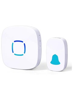 اشتري Wireless Doorbell, Waterproof Wireless Doorbell Kit With 36 Bells And Adjustable Volume; With Sound And Led Home Door Bell Chime (1 Receiver And 1 Pressure Button) في الامارات