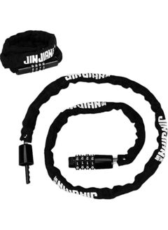 Buy Bike Lock Bicycle Chain High Security 4-Digit Number Bike Cable Resettable Combination Bike Chain Locks for Bicycle Outdoors 38.6in/98cm Long in UAE