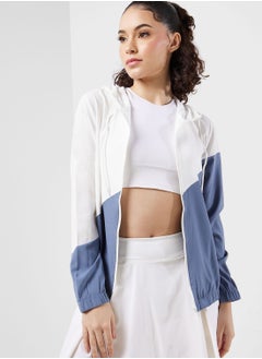 Buy Zip Front Colorblock Athletic Jacket in UAE