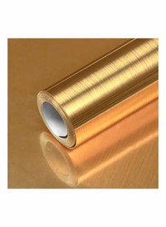 Buy Gold Wallpaper Peel and Stick Wallpaper Contact Paper Gold Metallic Wallpaper Golden Metal Look Wallpaper Stainless Steel Self Adhesive Appliances Wallpaper DIY Cabinets Liner Decor in Saudi Arabia